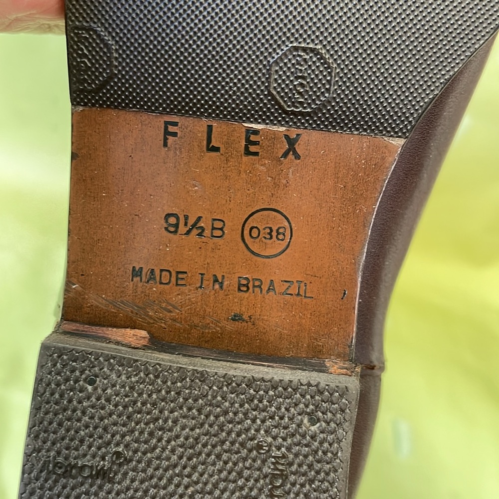 Vintage dark brown Flex distressed leather pull on riding boots - Picture 9 of 10